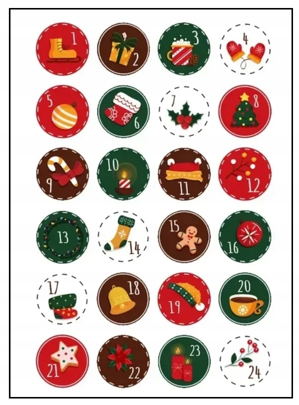 Naklejki do kalendarza adwentowego Boże Narodzenie