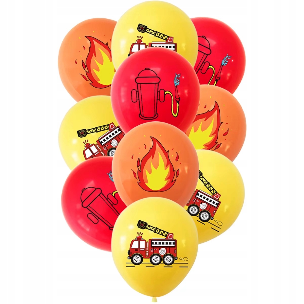 Zestaw Balony Straż Pożarna Strażak Balony Dekoracje Urodziny - obrazek 3
