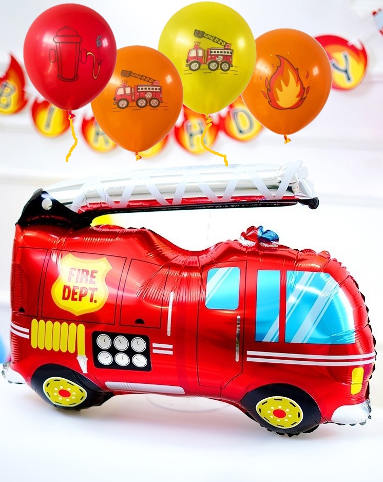 Zestaw Balony Straż Pożarna Strażak Balony Dekoracje Urodziny - obrazek 6