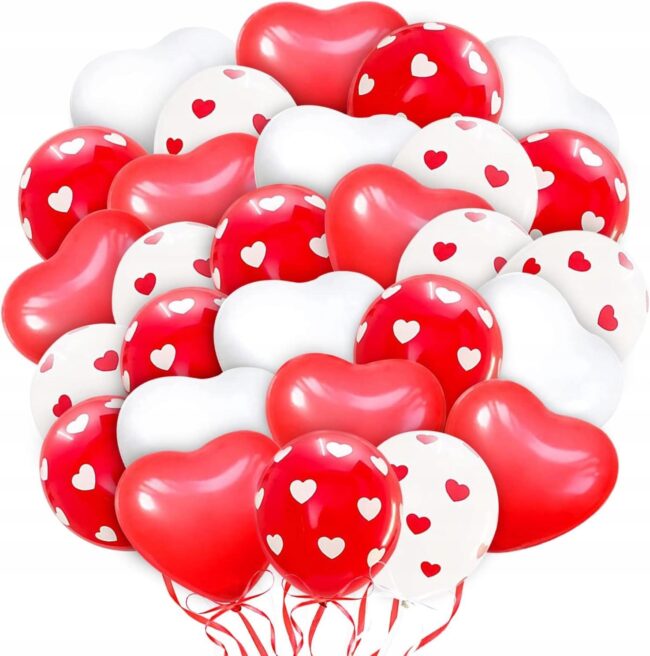Balony lateksowe serce serca mix 40 sztuk Walentynki Rocznica Ślub W15