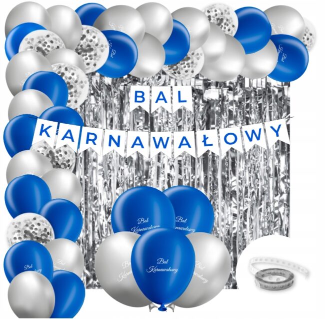 zestaw niebieski bal karnawałowy