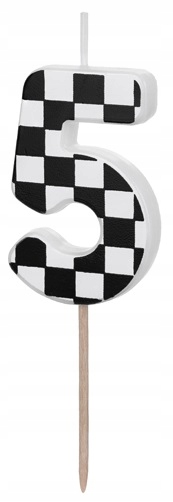 Świeczka urodzinowa 5 Flaga wyścigowa