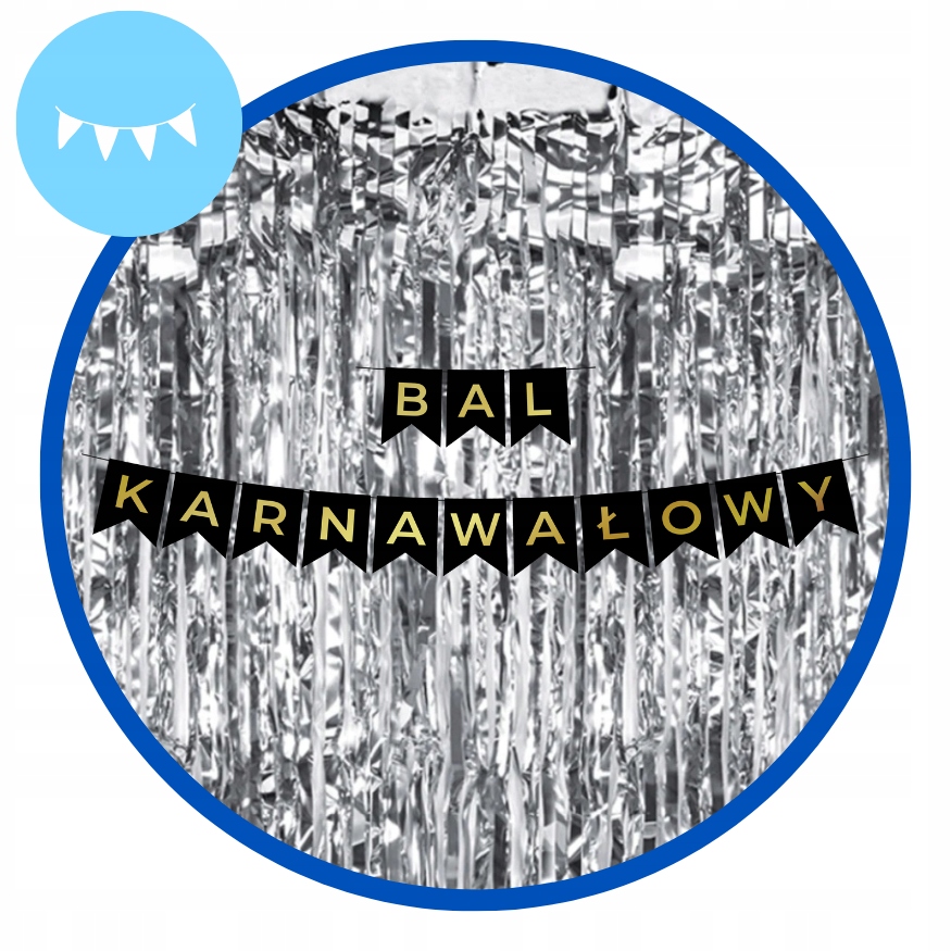 Zestaw Balony Baner BAL KARNAWAŁOWY Kurtyna Dekoracje Karnawał - obrazek 5