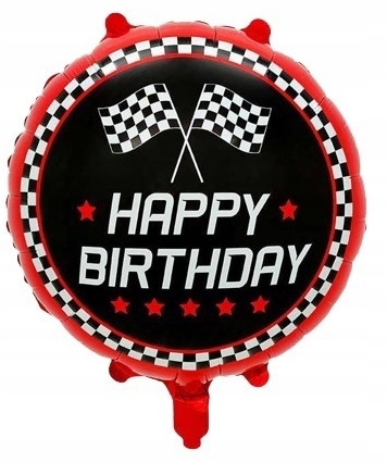 Balon okrągły Happy Birthday Wyścigi