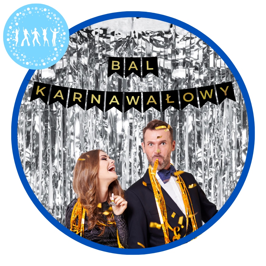 Zestaw Balony Baner BAL KARNAWAŁOWY Kurtyna Dekoracje Karnawał - obrazek 2