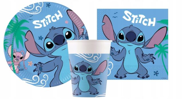 Talerzyki, serwetki i kubeczki stitch