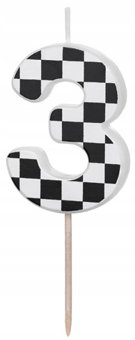 Świeczka urodzinowa 3 Flaga wyścigowa
