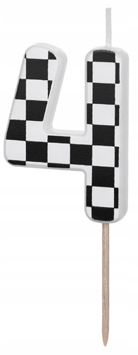 Świeczka urodzinowa 4 Flaga wyścigowa