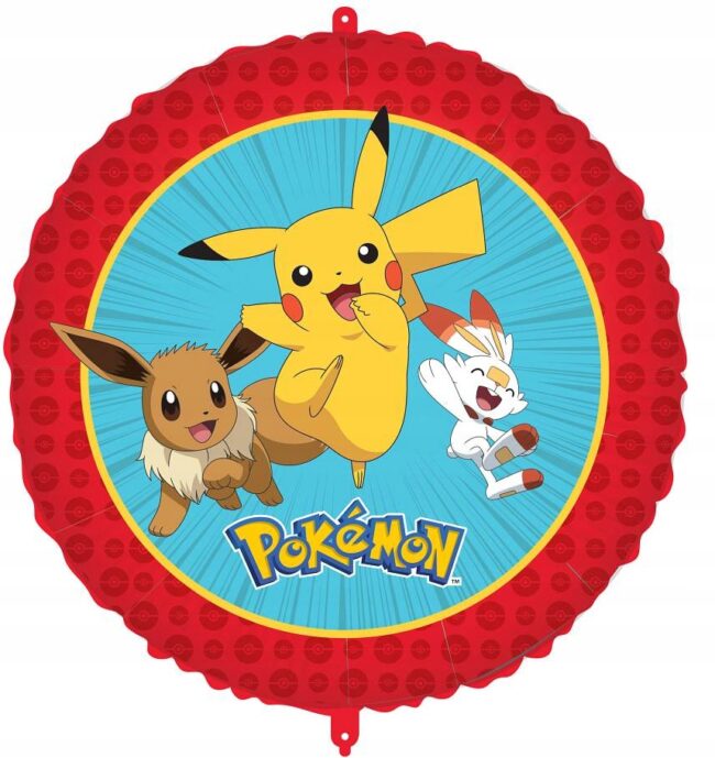 Balon foliowy okrągły Pokemon Pokemony 46 cm Urodziny
