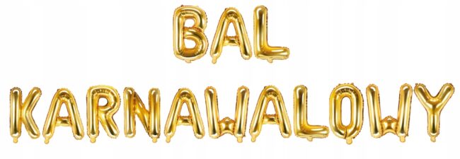 Balony foliowe złote Bal Karnawalowy