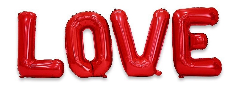 Napis foliowy LOVE 70 cm balony czerwone Walentynki Rocznica Ślub W1 - obrazek 2
