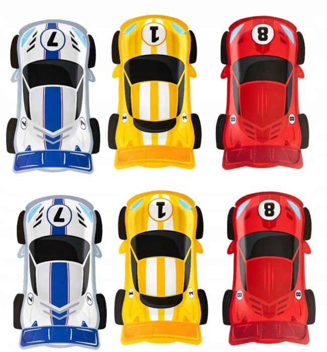 Talerzyki papierowe auta wyścigowe