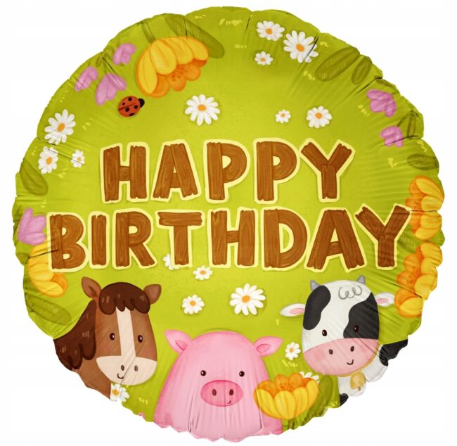 Balon foliowy Happy Birthday "Farma"