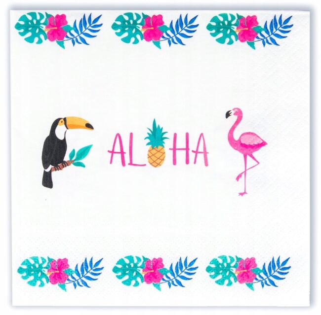 Serwetki papierowe Aloha Hawajskie Party Hawaje 20 sztuk Urodziny A3
