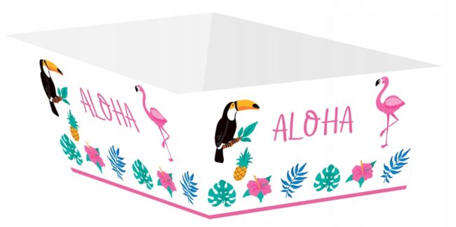 Pudełka papierowe na chipsy Aloha Hawajskie Party 4 sztuki Urodziny A5