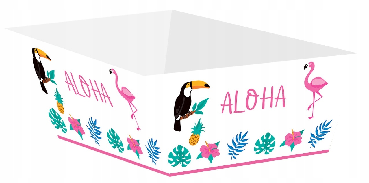 Pudełka papierowe na chipsy Aloha Hawajskie Party 4 sztuki Urodziny A5