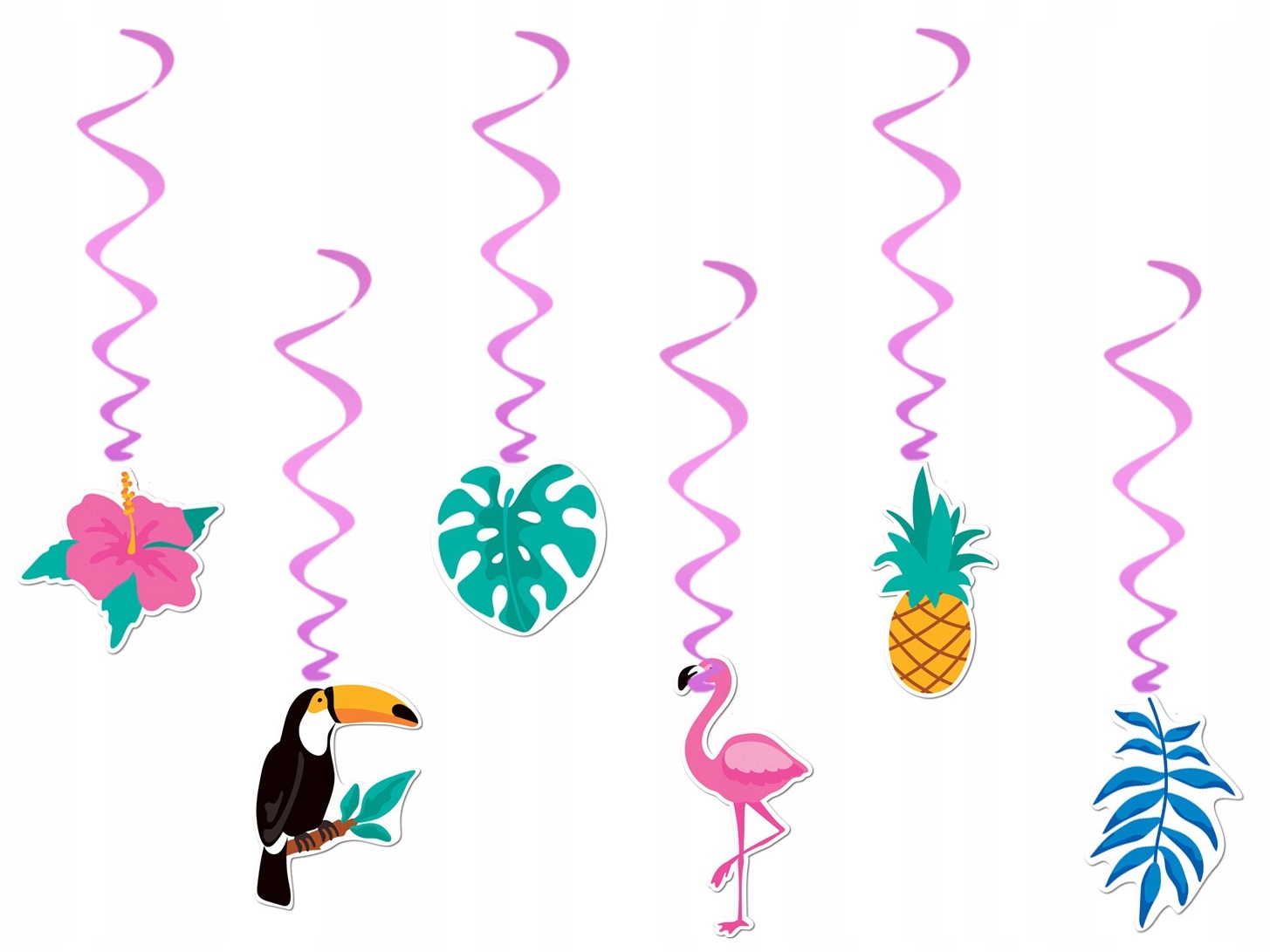 Świderki wiszące Aloha Hawajskie Party Hawaje Impreza 6 sztuk Urodziny A10