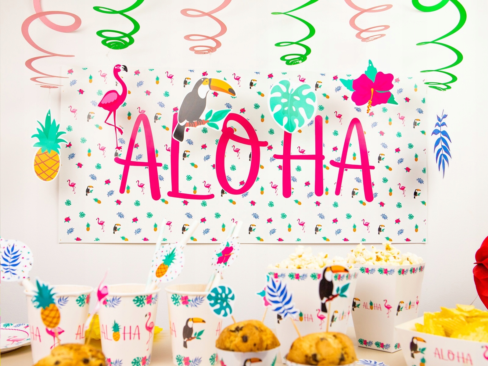 Świderki wiszące Aloha Hawajskie Party Hawaje Impreza 6 sztuk Urodziny A10 - obrazek 2