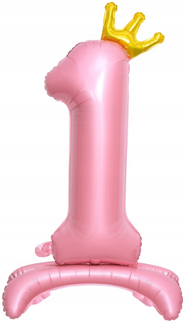 Balon foliowy stojąca różowa cyferka 1