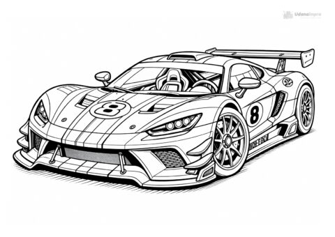 Kolorowanka wyścigowy samochód
