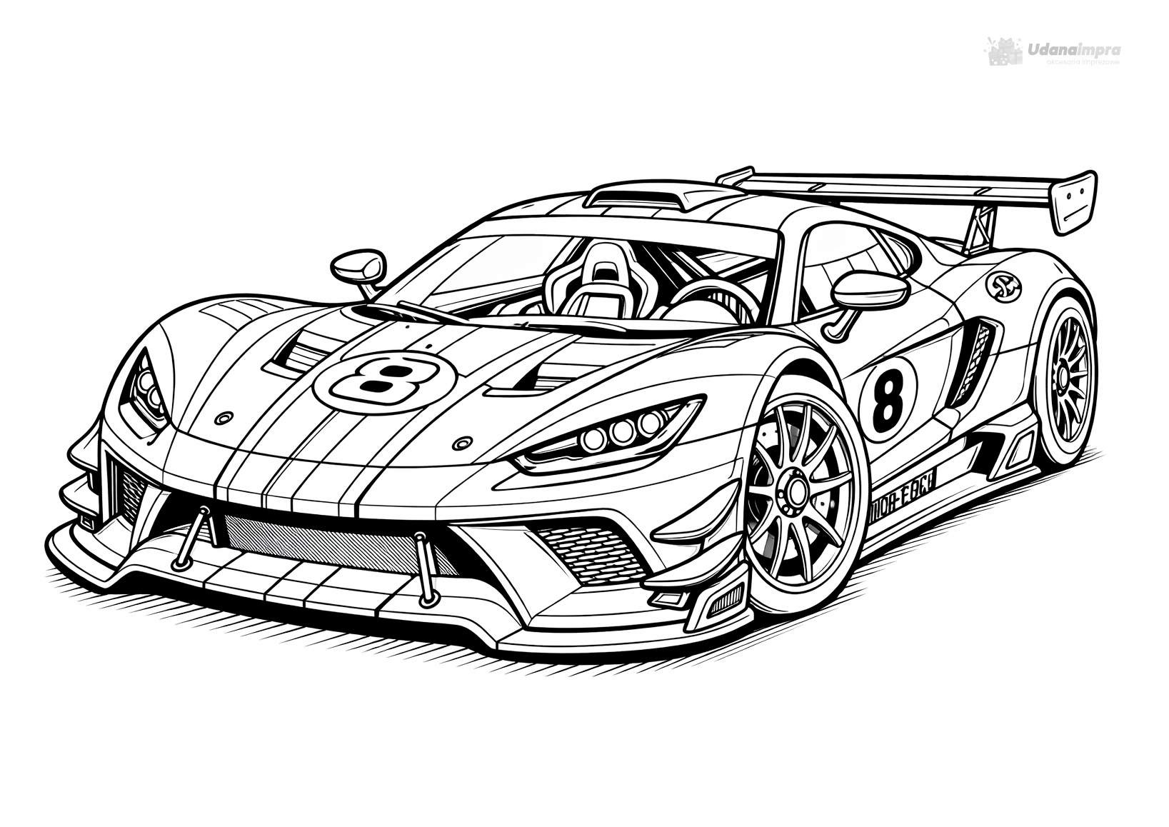 Kolorowanka wyścigowy samochód