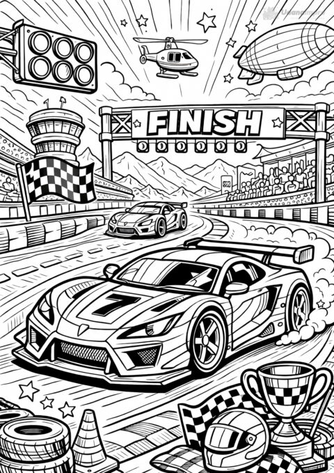 kolorowanka auto na mecie