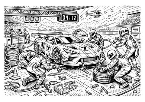Kolorowanka Pit Stop