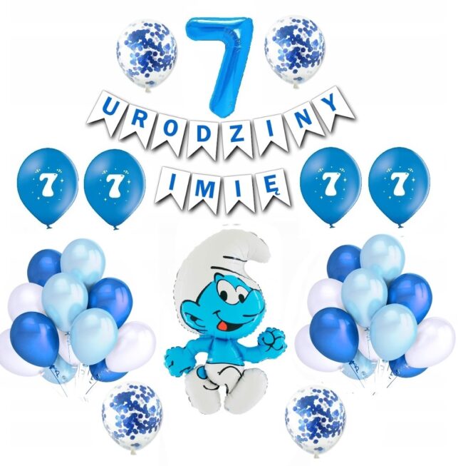 Zestaw na 7 urodziny Smerfy