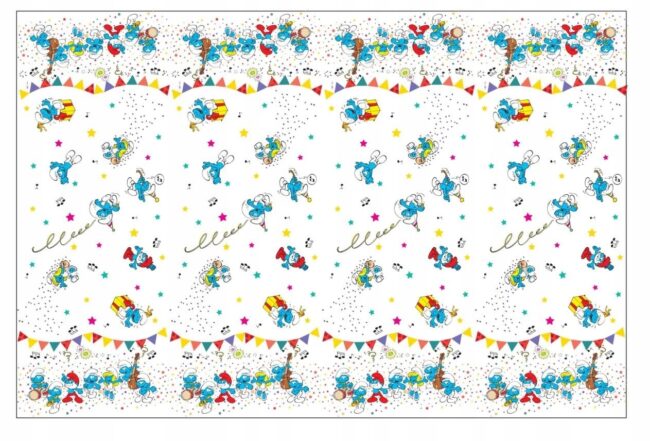 Obrus Foliowy Smerfy 120x180 cm Urodziny