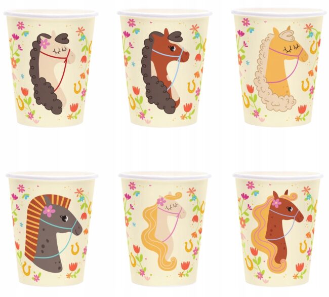 Kubeczki papierowe "Konie"