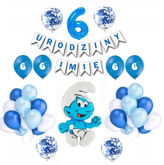 Zestaw na 6 urodziny Smerfy