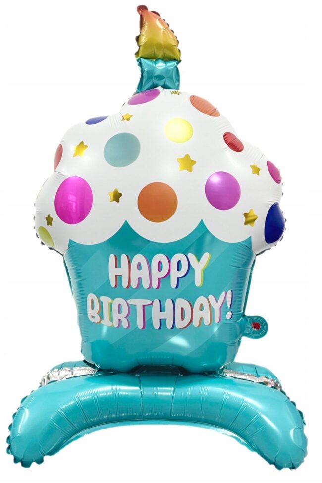 Balon foliowy stojący niebieska Babeczka