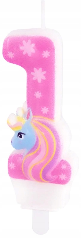 Świeczka na tort Jednorożec 1 urodziny