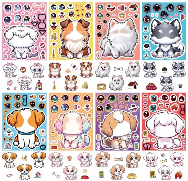 Naklejki wyklejanki mix Piesek