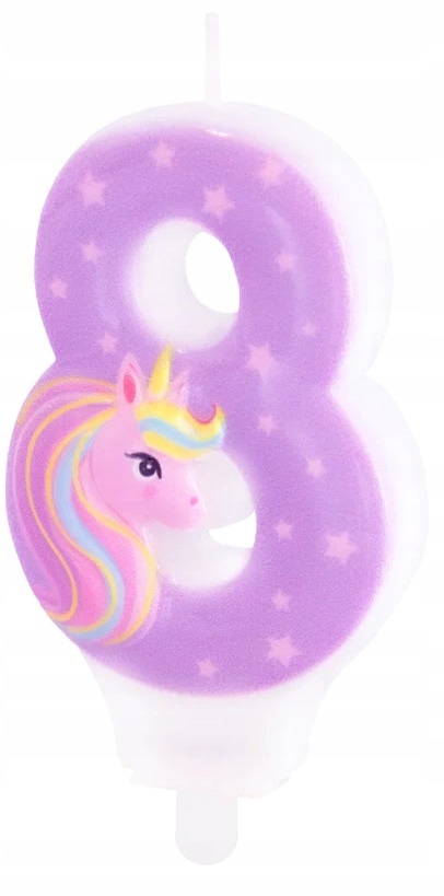 Świeczka na tort Jednorożec 8