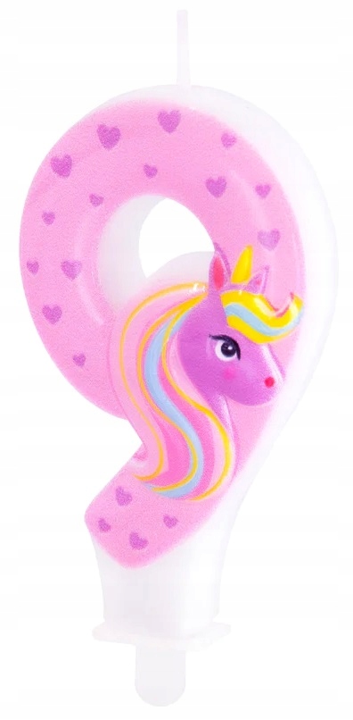 Świeczka na tort Jednorożec 9