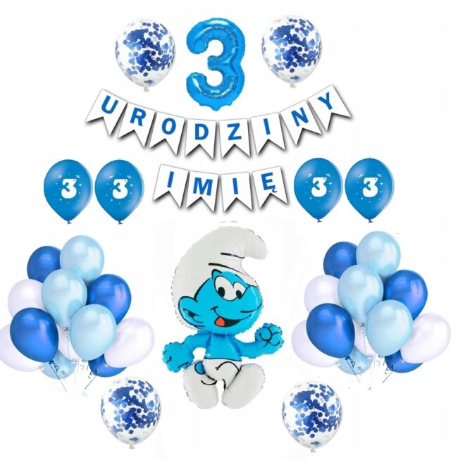 Zestaw na 3 urodziny Smerfy