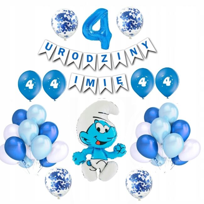 Zestawu urodzinowy 4 Smerfy