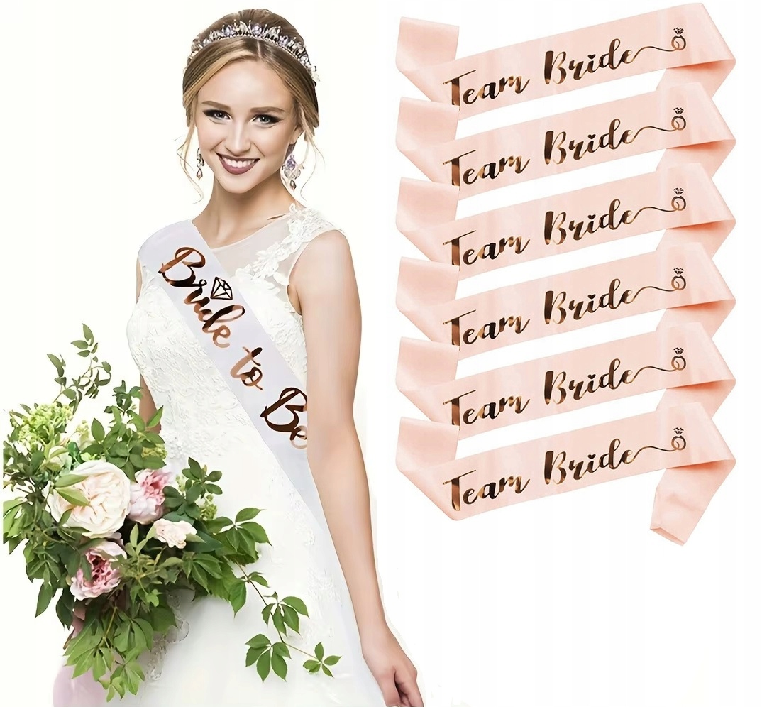 Szarfa na Wieczór Panieński Team Bride 7 sztuk Panna Młoda Bride to be - obrazek 2