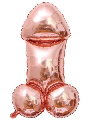 Balon foliowy Penis Penisek na Wieczór Panieński 98x49 cm różowe złoto P27
