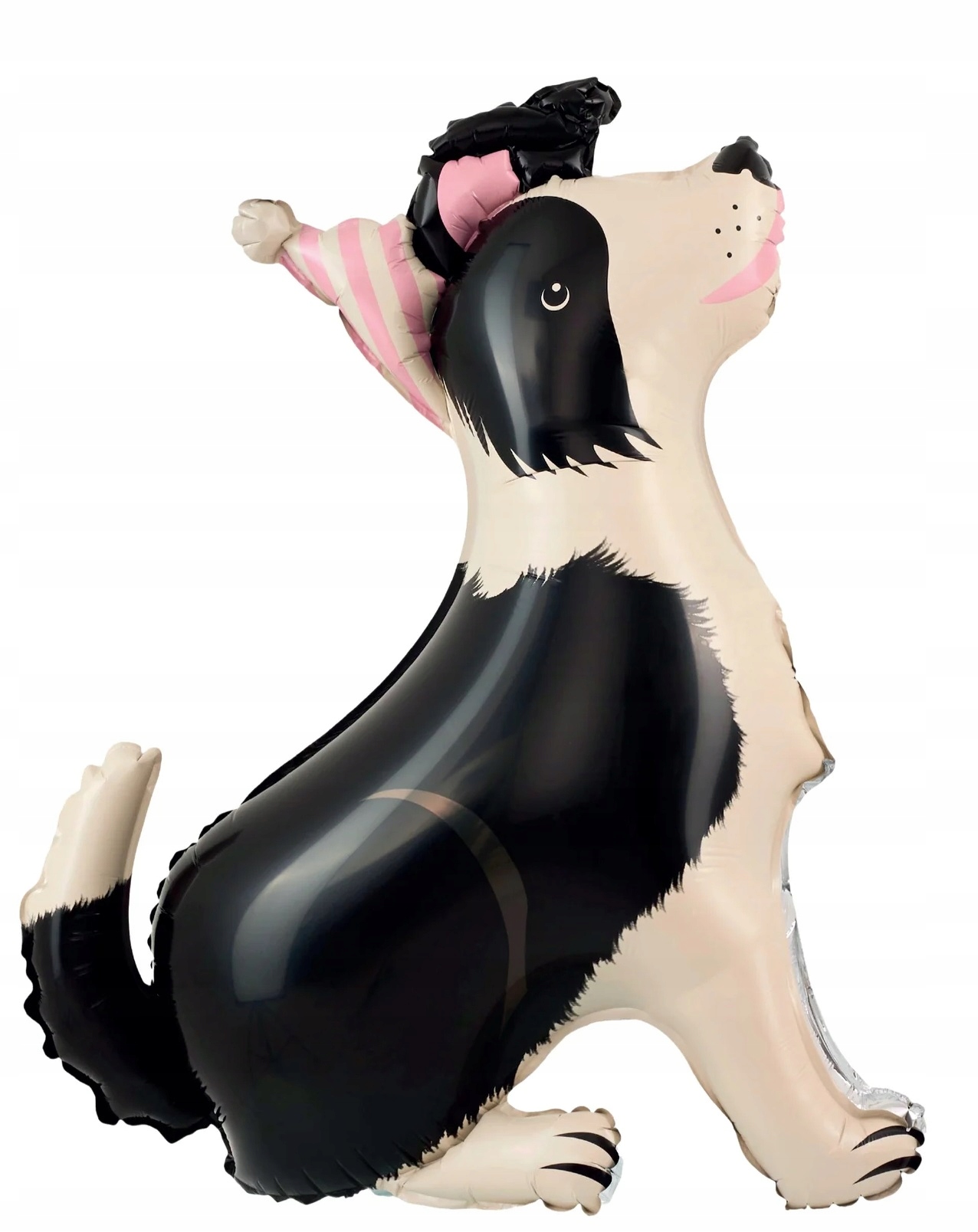 Balon foliowy stojący Pies Border Collie z czapeczką 76x92 cm Urodziny P37