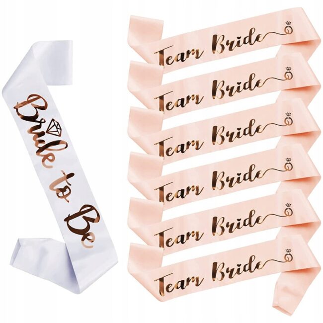 Szarfa na Wieczór Panieński Team Bride 7 sztuk Panna Młoda Bride to be