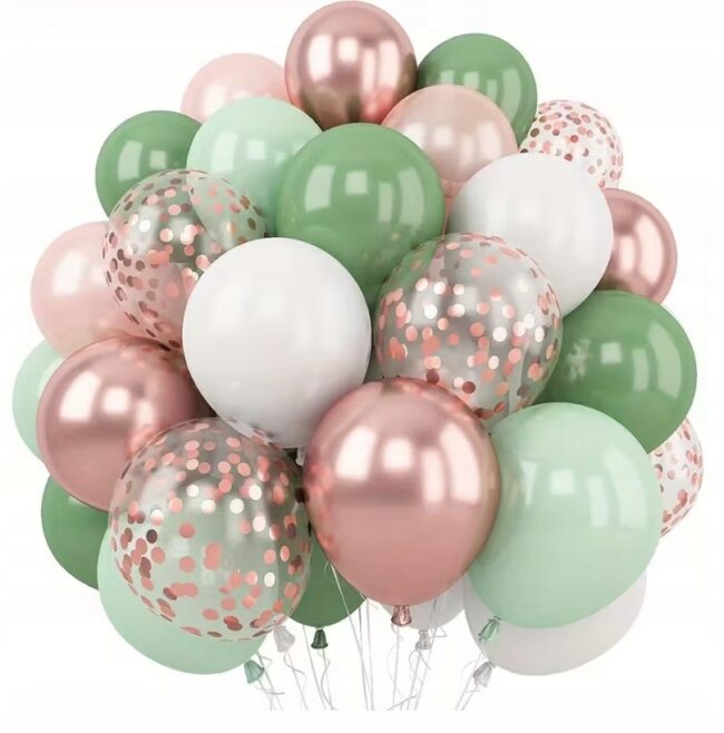 Balony lateksowe pistacjowe różowe