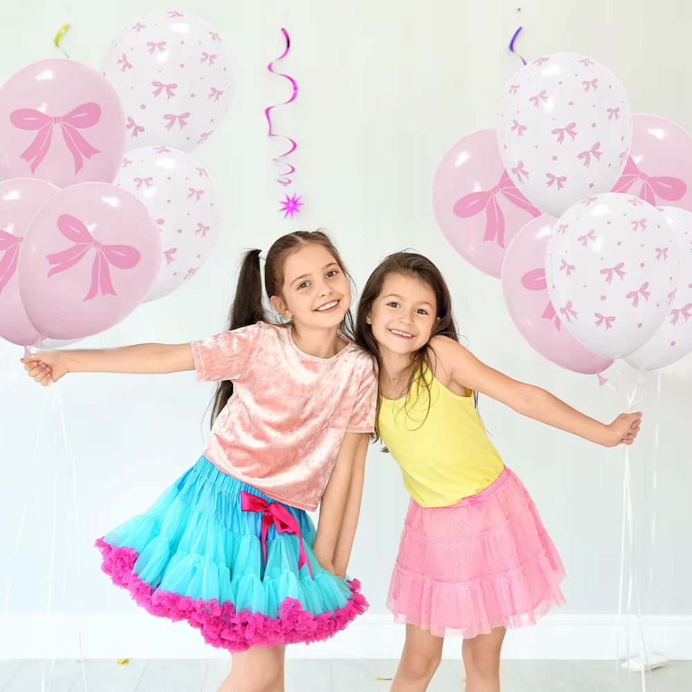 Balony lateksowe białe i różowe w Kokardki Kokardka mix 30 sztuk zestaw - obrazek 3