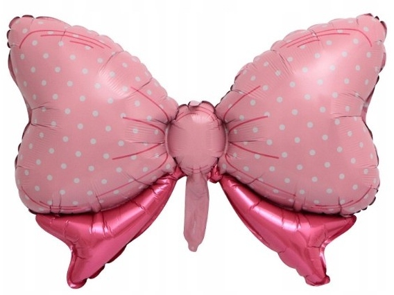 Balon foliowy różowa Kokarda Kokardka 80x48 cm Urodziny Panieński KK9