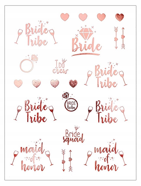 Tatuaże zmywalne Różowe złoto Wieczór Panieński