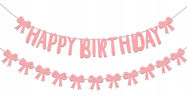 Baner Happy Birthday w Kokardki