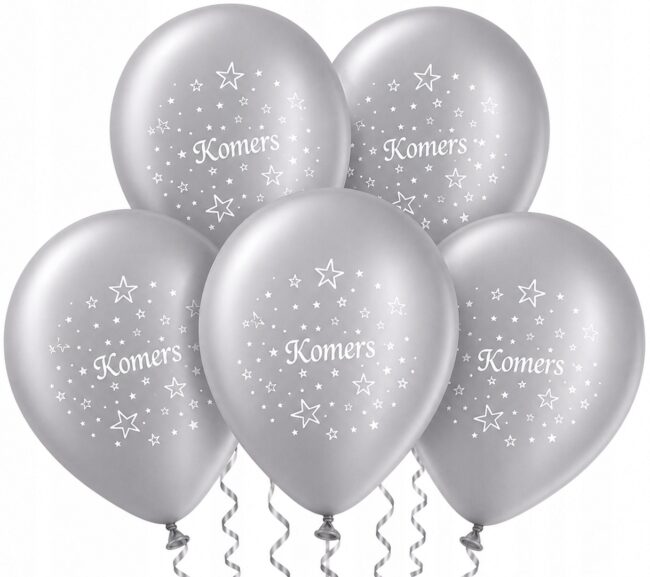 Balony srebrne na KOMERS 5 sztuk