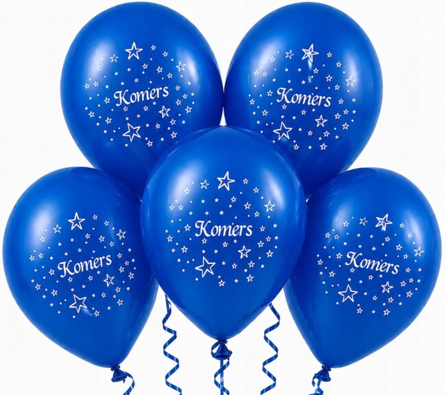 Balony lateksowe niebieskie Komers