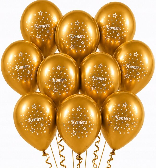 Balony złote na KOMERS 5 sztuk